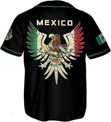 Mexico Baseball Jersey Shirts, Jersey De Mexico Flag Jersey for Men Women, Mexican Eagle Unisex Shirt Sports Gifts