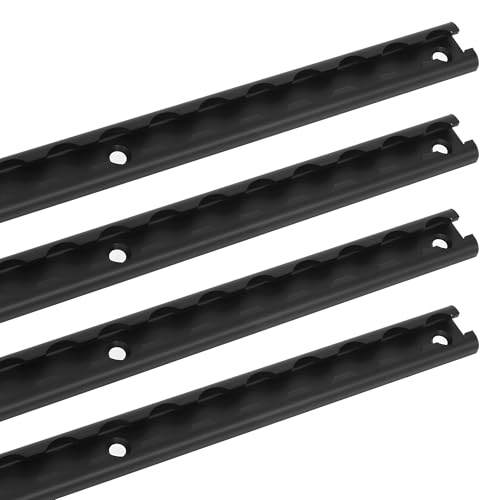 AIWFL 4 Pack Aluminum L Track Black, 24" L-Track Rail, 2ft Heavy Duty L Track Tie Down Rail, Truck Bed Side Rail for Trucks, Vans, Pickup, Enclosed Trailer