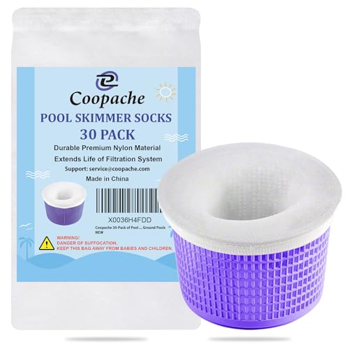 Coopache 30-Pack of Pool Skimmer Socks - Filters Baskets, Skimmers Cleans Debris and Leaves for In-Ground and Above Ground Pools