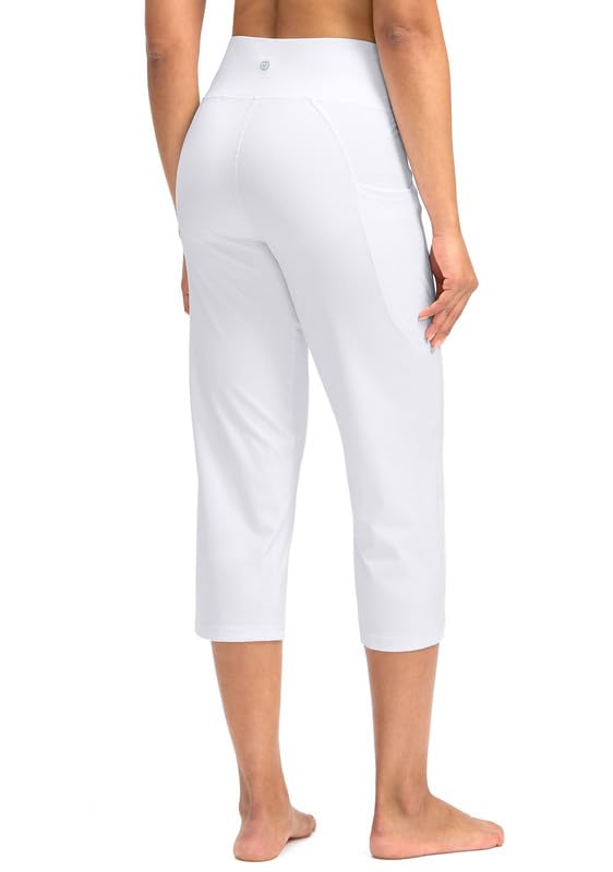 Image of G Gradual Capri Pants for Women High Waist Workout Yoga Pants with Pockets Tummy Control Leggings Crop Straight