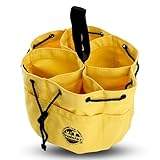 Graintex 18 Pockets Grab Bag Rip-stop Canvas Drawstring Closure, Small Part Organizer Pouch, Small Tools, Screws, Parts, Parachute Tool Bag for Efficient Storage - Yellow
