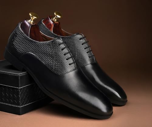 Image of LOUIS STITCH Men's Italian Crust Leather Derby Shoes| Formal Lace-Up Shoes for Men | Perfect for Business, Formal & Parties | LSVX-EUPLDY