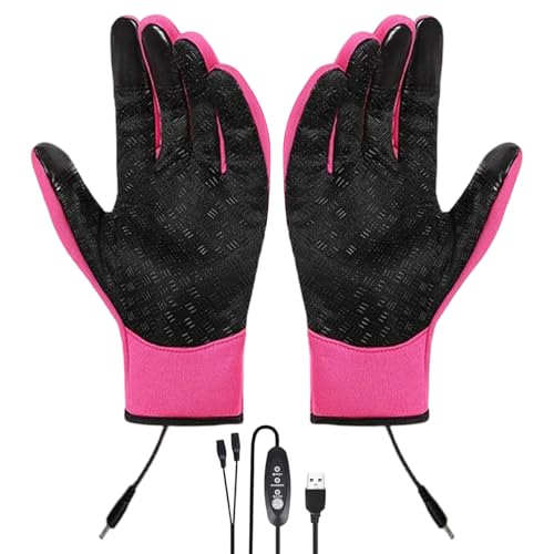 Guantes calefactores USB para mujer | Calentadores de manos térmicos antideslizantes | Guantes eléctricos de calefacción de manos para bicicleta al aire libre, esquí, ordenador, alpinismo, camping y