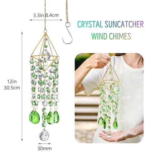 Carillon à vent en verre et cristal suspendu haute réfraction