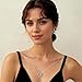 SUNFEEL 925 Sterling Silver Pendant Necklace for Women, Dainty Interlocking Paperclip Necklaces with Cubic Zirconia for Mom Wife Girlfriend Bridal Jewelry Gift for Prom Birthday Anniversary Party (Silver, 16+2'')