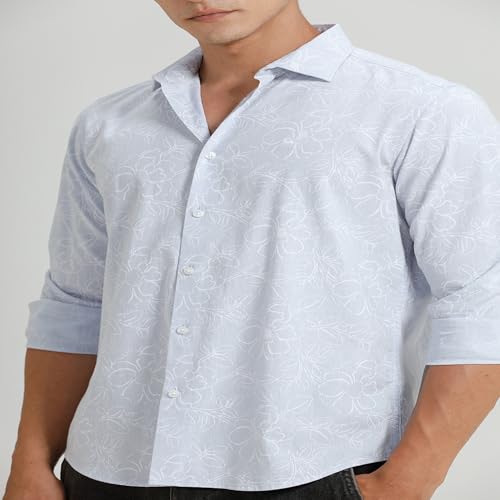 Image of BASICS Cotton-Linen Blended Men's Shirt | Slim Fit | Everyday Smart Casual Wear | Full Sleeve