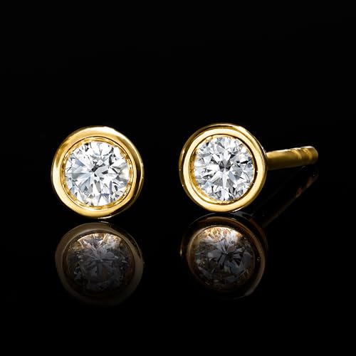 Ross-Simons 0.20 ct. t.w. Bezel-Set Lab-Grown Diamond Stud Earrings in 18kt Gold Over Sterling3