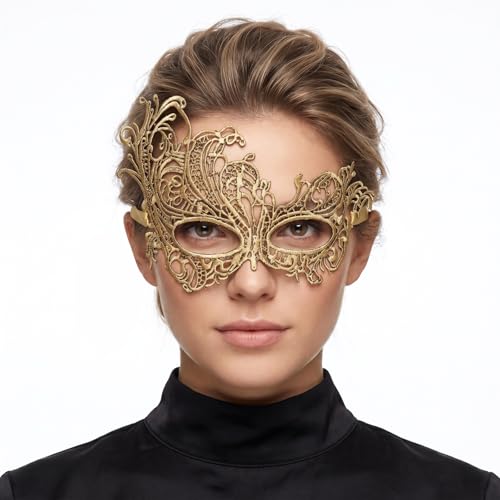 Image of Exlinonline Lace Masquerade Mask Elastic,Fit for Adult,Soft Gentle Material,Specially For Costume,Thememed Party