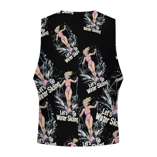 Let'S Go Water Skiing Ski Casual Suit Vest for Men Formal Business Dress Regular Fit Waistcoat Tuxedo4