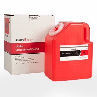 Sharps Container, 28 gal., Red, Snap Lid