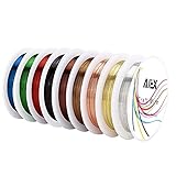Colores: nueve rollos de joyería de alambre de cobre vienen con 9 colores: oro, plata, bronce, oro rosa, negro, rojo oscuro, café, verde, azul.Son adecuados para hacer todo tipo de artículos o decoraciones de artesanía, pueden cumplir con todos sus requisitos.