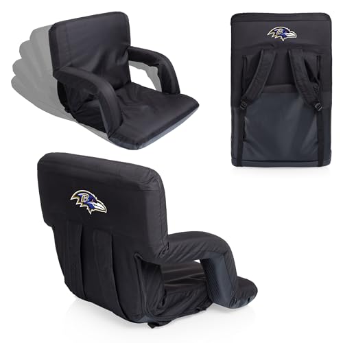 Image of PICNIC TIME Black Baltimore Ravens Ventura Portable Seat,One Size,618-00-179-034-2