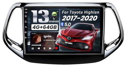 10 Inch Car Radio Stereo for Jeep Compass 2017-2020: 1280*800HD Touchscreen Replacement with Wireless CarPlay Android Auto [4GB+64GB] Android 13 Player Radio with Bluetooth 5GWiFi SWC Mirror Link GPS