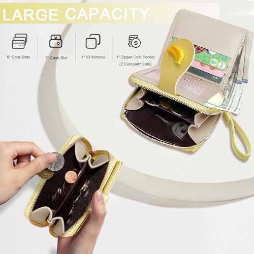 Image of Sunwel Fashion Girls Cutest Prints Wallet Card Slots Small Wallet with Zipper Coin Pouch Wallet for Women