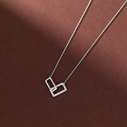 Collier trombones géométriques zircon : cadeau idéal bijoux élégants 925 - 2