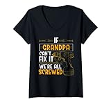 Photo Gallery donna artigiano nonno tuttofare divertente famiglia maglietta con collo a v Photo Gallery donna artigiano nonno tuttofare divertente famiglia maglietta con collo a v