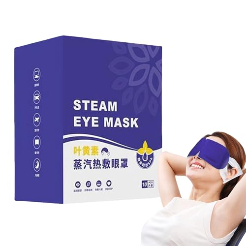 Máscara de vapor para ojos secos, máscara térmica para ojos cálidos, solución de sueño de compresión cálida para el hogar, películas, viajes nocturnos, descansos de mediodía