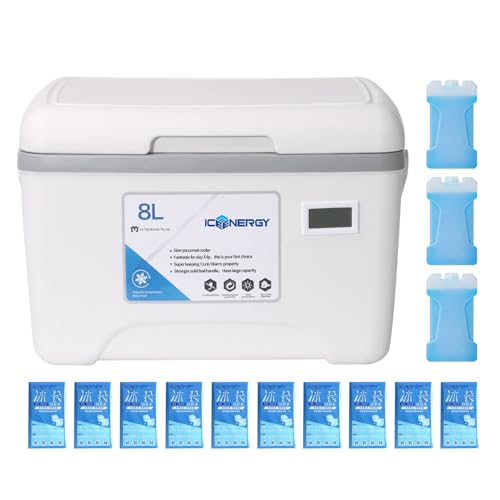 Xijobido Rígida - Caja Térmica para Comida al Aire Libre y Leche Materna de 8 litros - Contenedor De Alimentos Resistente, Bebidas Gran Capacidad para Fiestas Eventos Deportivos