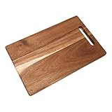 Bloque de cortar de acacias sólidas, superficies de doble cara para rebanar, drenar, tabla de cortar de madera para verduras, frutas, queso, bloque de madera antideslizante