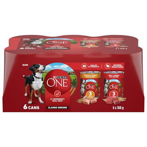 Purina ONE Classic Ground Wet Dog Food, Variety Pack 2 Flavours - 368 g Can (6 Pack) image 8