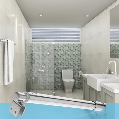 Barra soporte ducha inoxidable extensible y resistente para mamparas de vidrio 5