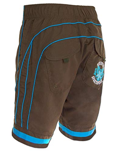 SEESTERN Herren Boardshorts Surfshorts Boardshort Badeshorts mit Gummizug hinten S-3XL mittellang 47-49cm /1944 Olive L