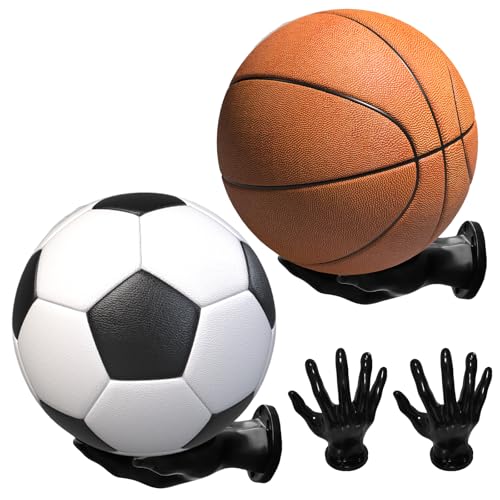 Support mural pour ballon de basket noir football deco
