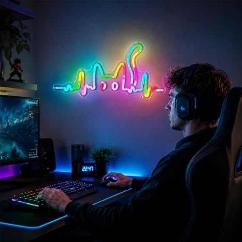 Image of RGB Cat Neon Sign, Kitty LED Neon Light with 10 Colors, Scrolling Color Changing & 4 Flashing Modes, USB Powered Neon Wall Decor for Bedroom, Gamer Room, Girls, Teens, Cat Lover Gifts(17.72 x 9.45 inch)