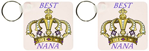 Porte-clés Best Nana avec couronne motif familial lot de deux accessoires de 6cm
