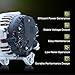 11256N New Alternator Fit for 2007-2019 Nissan Armada Frontier Pathfinder Titan Xterra, 2008-2010 Infiniti QX56, 2009-2012 Equator, 12V 130A 7-Groove Pulley 11256 23100-ZH00A 23100-ZH00B TG15C113