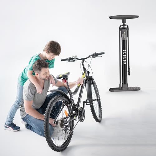 CLOLOP Bomba de piso para bicicletas com medidor, bomba para bicicletas de alta pressão 160 PSI, bom