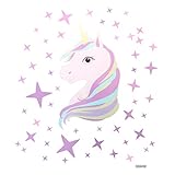 Yiphates Cute Unicorn Wall Sticker, Art Mural Wall Sticker Art Decor for Kids Children Bedroom Decor Decals