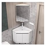 Eck-Badezimmer-Waschtisch-Kombination mit Wandschrank und Wasserhahn