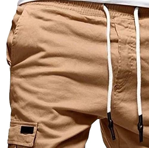 Bermudas cargo casual para hombre con cintura elástica miniatura 5