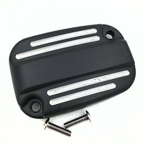 SMT-Black Grooved Front Brake Master Cylinder Fluid Reservoir Cap Compatible With 2007-2015 Harley Davidson Electra Glide Road [B019GY0U3M]