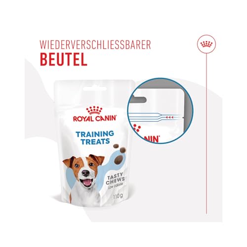Royal Canin Trainings Treats | 110 g | Snacks für Hunde Aller Größen und Rassen | Im praktischen wiederverschließbaren Beutel | Ab dem 6. Lebensmonat | Mit Geflügelprotein