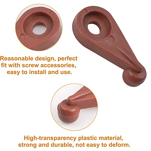 MOROBOR 50 PCS Glass Retainer Clips Kit, 4 mm Glass Clip Glass Cabinet Clips with Screws for Fixing Glass Cabinet Doors (Reddish Brown) - Image 3
