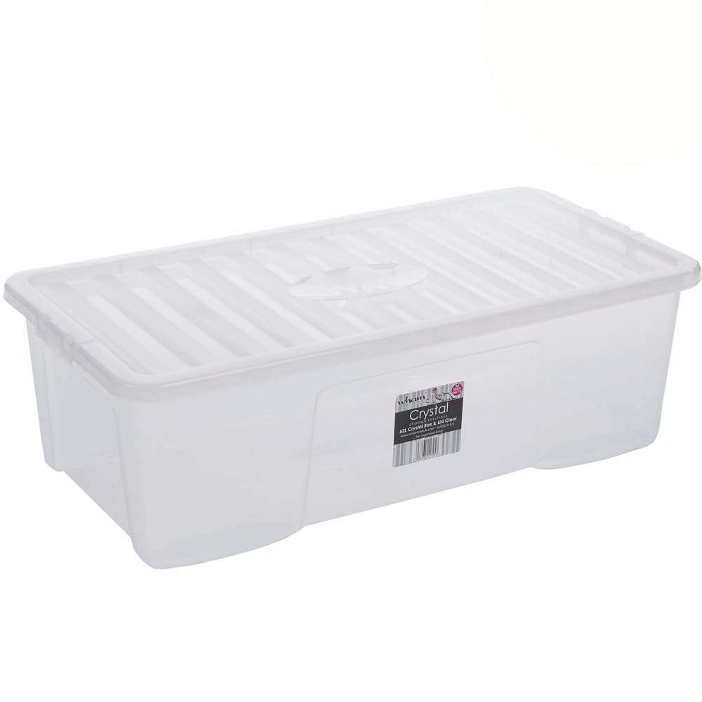 #11 3x Aufbewahrungsbox mit Deckel 62L 80x40x25cm transparent stapelbar