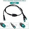 Y-Split Extension Cable 1T2 Wire 5pin with Waterproof Connector for Ebike Light, Gear Sensor and Brake in Ebike Conversion Kit （2PCS，7“ in Length, 1 Female to 2 Male） #3