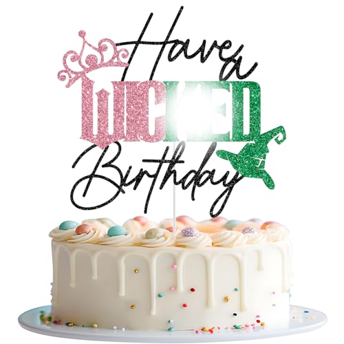 Have a W*cked Birthday Cake Topper Witches Birthday Party Decorations Pink Goes Good with Green Movie Princess Witch Party Decorations