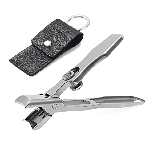 Vogarb Nail Clippers For Thick Nails Long Handle Large Wide Jaw Opening Cutter With Safety Lock Heavy Duty For Toenail Fingernail No Splash Trimmer With Catcher For Men Women Adult Seniors (Silver) #TOP1