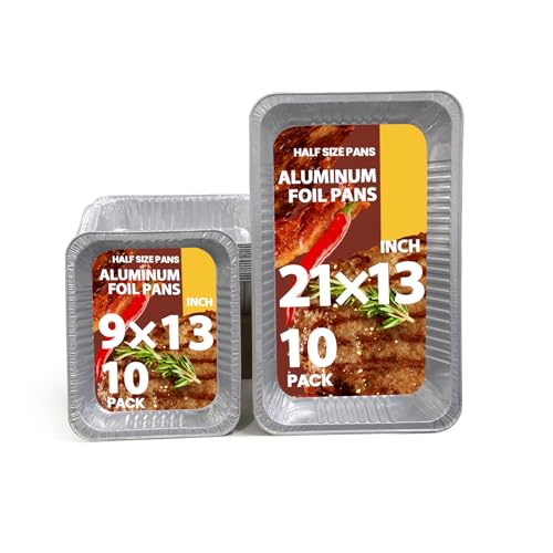 CQKEDMA Aluminum Foil Pans 20 Pack 9x13 10 Pack 21x13 10 Pack