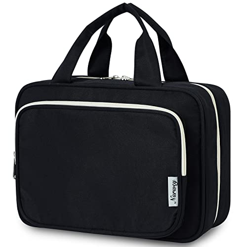 Image of Narwey Hanging Toiletry Bag for Women Toiletries Bag for Travel Size Essentials Accessories, A-Black, Large