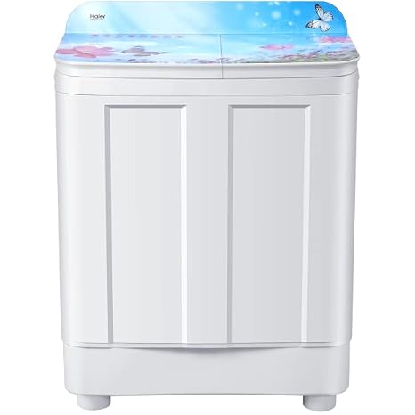 Haier 9.5 Kg Semi-Automatic Top Loading Washing Machine (HTW95-178, Blue Floral)