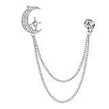 1. Star Moon Lapel Pin Silver: Elevate your fashion game with this stunning silver rhinestone moon and star brooch lapel pin, The glittering rhinestones catch the light beautifully, making it a standout accessory for any outfit, Its unique combinatio...