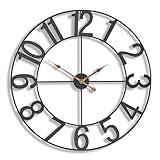 Sorbus Large Wall Clock for Living Room Decor – Easy to Hang 32-Inch Big Wall Clock – Metal Wall Art for Kitchen, Bedroom, Home, Office – Analog Decorative Wall Clock (Black)