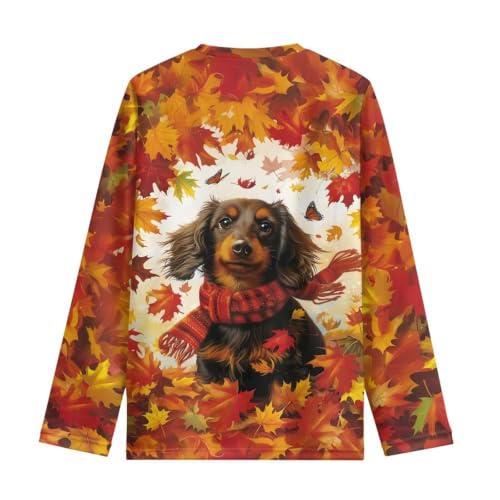 Image of Girls Long Sleeve Shirts Casual Crewneck Soft T-shirts for Girls 3-16 Years Old