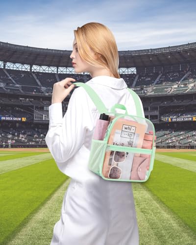 Image of Clear Backpack for Stadium Events, 12x12x6 Small Clear Plastic bag with Reinforced Straps for Game Security Festival Concert