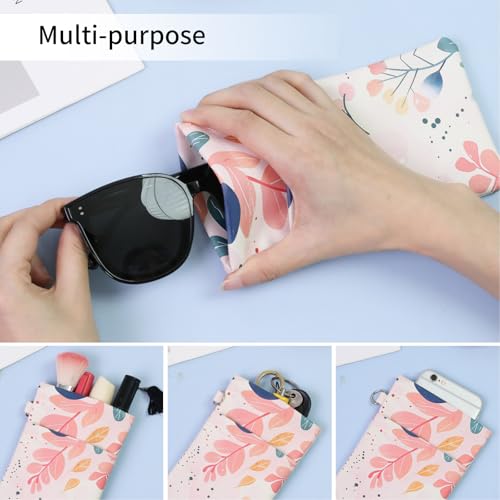 Image of Double Eyeglass Case Soft Dual Glasses Case for Women Men Travel Squeeze Top Sunglasses Cases Eyeglasses Pouch
