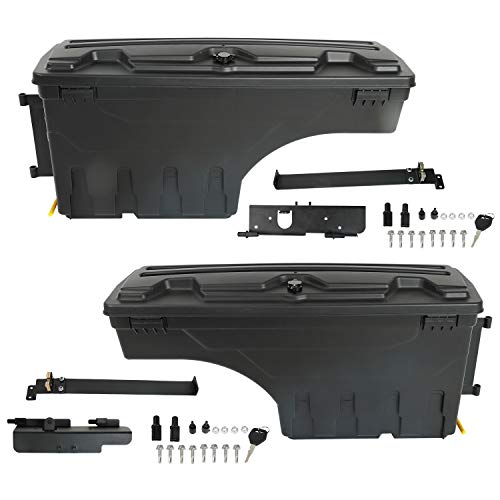 Tyfyb Rear Driver & Passenger Side Truck Bed Storage Box Tool Box Compatible With Tundra 2007-2020 Pickup Lockable Storage Box Replaces 02Isc2003Lbk，02Isc2003Rbk Pair #TOP23